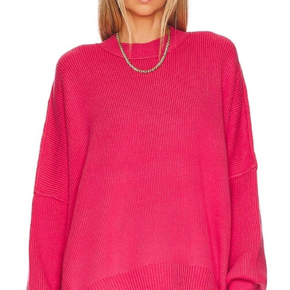 Free People Pink Easy Street Tunic Sweater